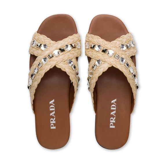 prada raffia slide sandal - Picture 2 of 6